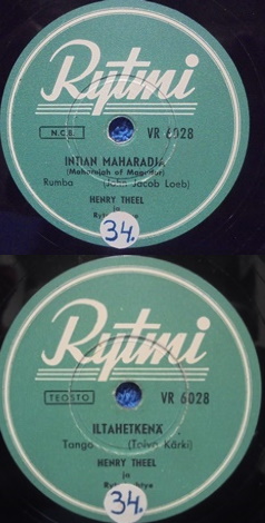 Henry Theel, Iltahetken�/ Intian maharadja, Sellakka-��nilevy, M720