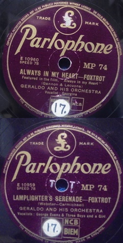Geraldo And Orch, Allways In My Heart/ Lamplighters Serenade, sellakka, M734