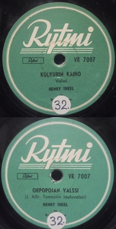 Henry Theel, Kulkurin kaiho/ Orpopojan valssi, sellakka, M732