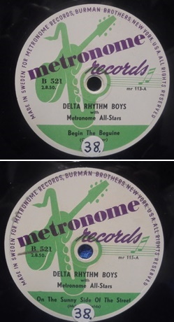 Delta Rhytm Boys, Begin The Beguine/ On The Sunny Side Of The Street, M746