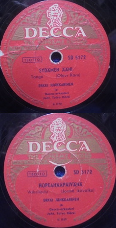 Erkki Junkkarinen, Syd�men ��ni/ Hopeah��p�iv�n�, Sellakka-��nilevy, M747