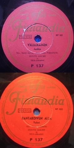 Pentti Halme, V�liaikainen/ Rantakoivun alla, Sellakka-��nilevy, M738