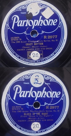 Harry James and Orchestra, Grazy Rhythm/ Blues In The Night, sellakka, M762