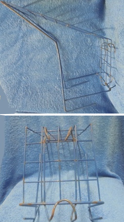 Lasten polkupy�r�n sininen vanha metallinen nukenistuin, B588