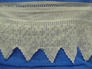 Virkattu pitk� beesi kappaverho, S790