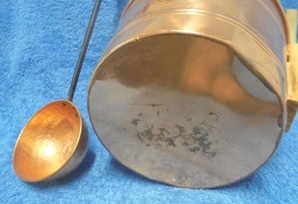 Saunakiulu-setti, kiulu ja kauha, kupari- rauta- puu, S822