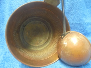 Saunakiulu-setti, kiulu ja kauha, kupari-rauta- puu, S680