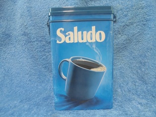 Saludo, peltinen kahvipurkki, muovinen patenttikansi, R814