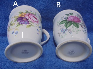 Duchess, posliininen jalallinen muki, kukkakoriste, A340