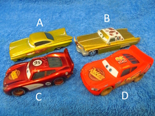 Disney/ Pixar, Autot, Ramon, Coupe de Ville, Salama Mcqueen, E528