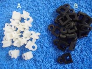Verhokiskon liukujat 16 kpl, U-kisko valkoiset tai I-kisko  mustat, S794