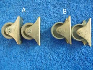 Manner, pienet kalustepy�r�t 2 kpl, nailon/ metalli, H8