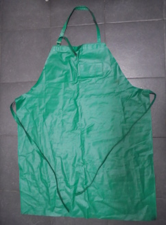 Vihre� muovinen esiliina, V958