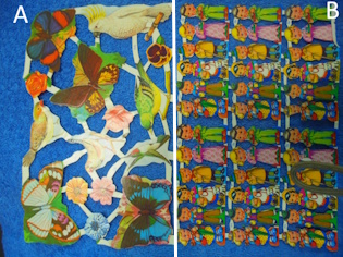 Vanha kiiltokuva-arkki, perhosia tai lapsia, ker�ily, R681