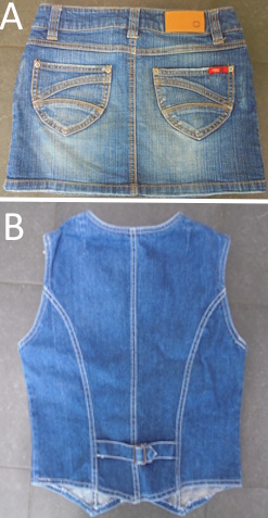 Jeans-farkkuhame koko 34 tai Lee-Cooper-farkkuliivi koko B36, V1088