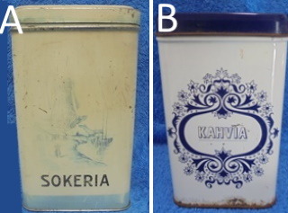 Vanha peltipurkki, Sokeria- purjevene tai Kahvia, R412