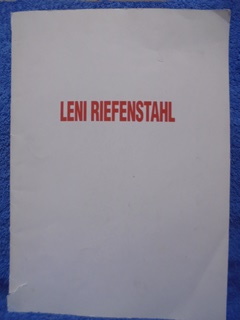 Leni Riefenstahl, VB-valokuvakeskus, valokuvaustaide, esite, K1556