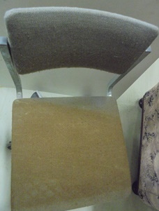 Vanha pyrllinen kirjoituspydn tuoli, kangas/ metalli, H159
