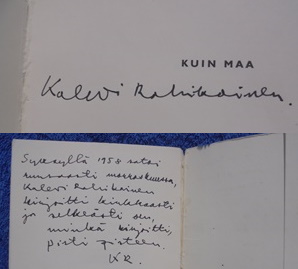 Kuin maa, Valikoima kauneimpia runoja, sign. Rahikainen Kalevi, K93
