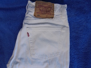 Levi Strauss 501, valkoiset farmarit,  W27 L30, V974