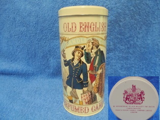 Old English Perfumed Candles, tyhj peltipurkki, vintage, R968