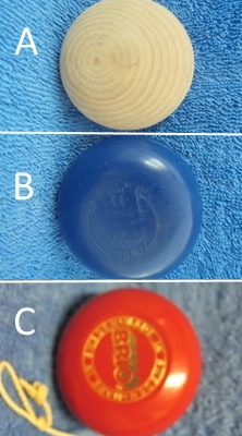 Jojo- YO-YO, merkitön puinen tai sininen Lumar tai punainen Brio, E302