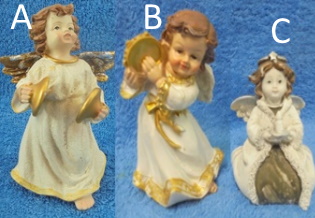 Keraaminen enkeli, koriste-esine, käytetyt tavarat, E500