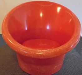 Orth Plast 4652, punainen design muovituoli, vintage, H165