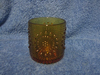 Riihimäen lasi, amber/ ruskea juomalasi, Grapponia, Nanny Still, A1456