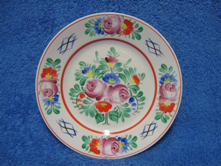 Hollohaza 1834 3 disztal, Unkarilainen seinälautanen, posliini, kukka, S97