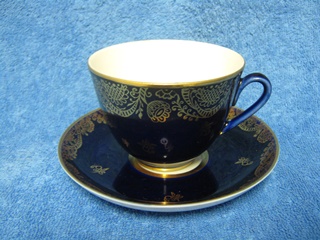 Lomonosov, koboltinsininen kahvi/ teekuppi ja tassi, Pekka, A1757