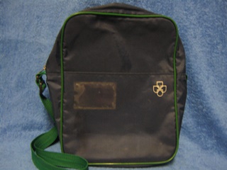 MC-laukku, olkalaukku, sininen, vihret somisteet, V652