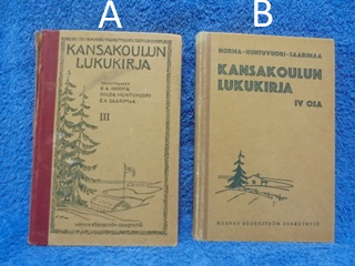 Kansakoulun lukukirja III -34 tai Kansakoulun lukukirja IV -37, K671