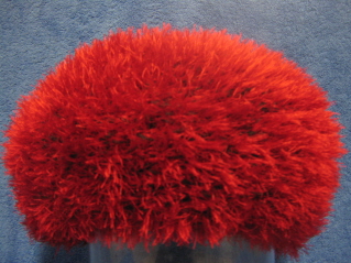 Punainen nukkabaskeri, kierrätys päähine/vaate, V526