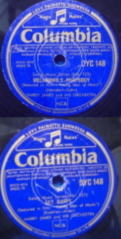 Harry James and Orchestra, Melancholy Rapsody/ Get Happy, sellakka, M675