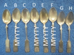 Hopeinen Musla-palkintolusikka, teelusikka, R337