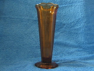 Riihimen lasi, vanha ruskea kukkamaljakko 5993, A348
