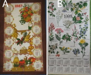 Astiapyyhe, vuosiluku 1987 Keitti tai 1995 Kasvit, S1010