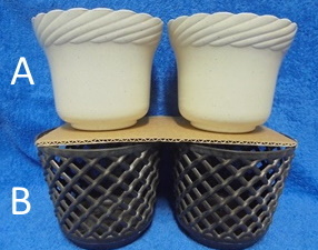 Muoviset suojaruukut, valkea Hedstrms Maria, ruskea Plastcenter Gislaved, S110