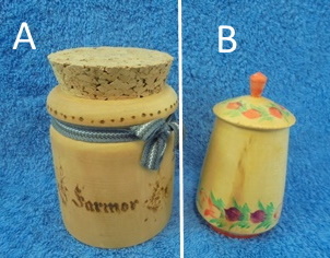Pieni puinen purkki, Farmor luonnonkorkilla tai lakattu kukikas, S1226