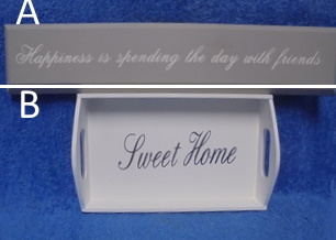 Puinen tekstillinen, kyltti tai tarjotin, S552