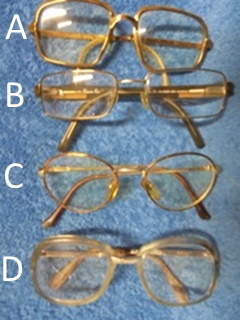 Vanhat silmälasit, metalli ja/tai muovi, vintage, rekvisiitta, V326