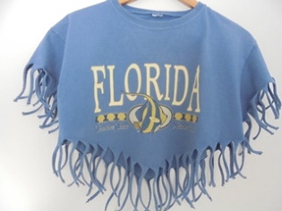 Sininen hapsureunainen ponchomainen T-paita, Florida, V478