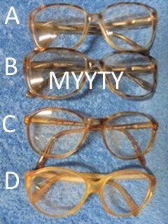 Vanhat ruskeakehyksiset silmälasit, vintage, rekvisiitta, V547