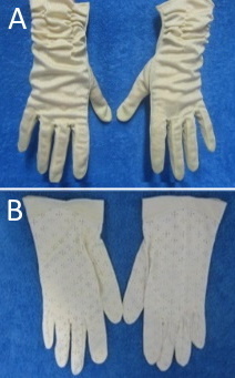 Naisten sormikkaat koko 7, kiiltvt beesit tai valkoiset, V578