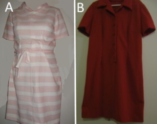 Vanha mekko, punavalkoinen tai punainen, V871