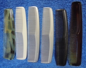 Muoviset kammat 6kpl, ruskea, harmaa, musta, V948